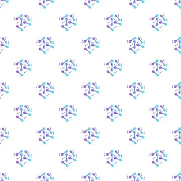Repeating pattern of gradient molecules forming abstract biological shapes Stock Illustration