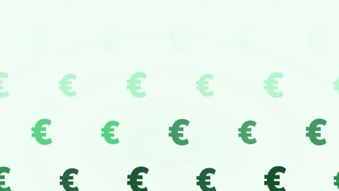 A repeating pattern of green Euro currency symbols arranged in horizontal r.. Stock Footage 346188530