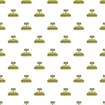 Repeating pattern of green land plots with land for sale signs 스톡 일러스트