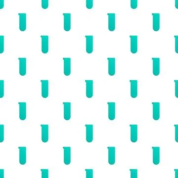 Repeating pattern of green test tubes on white background Stock Illustration