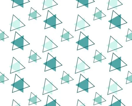 Repeating pattern of green triangles on white background Illustrazione stock