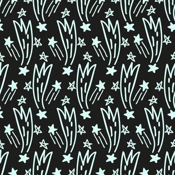 A repeating pattern of hand-drawn elements Stock Illustration