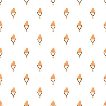 Repeating pattern of hands holding prayer beads Stock Illustration