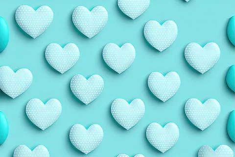 Repeating pattern of hearts, with valentine's day theme, plain background with Stock Illustration