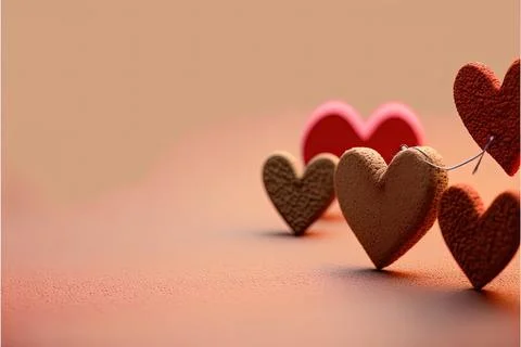 Repeating pattern of hearts, with valentine's day theme, plain background with h Illustrazione stock