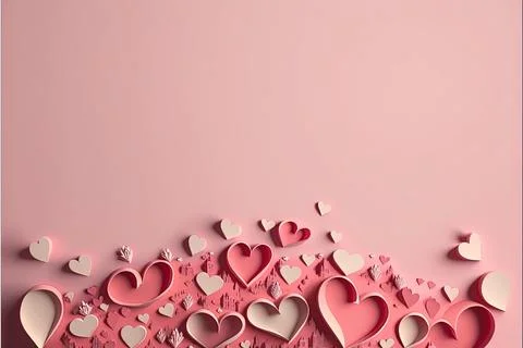 Repeating pattern of hearts, with valentine's day theme, plain background with Illustrazione stock
