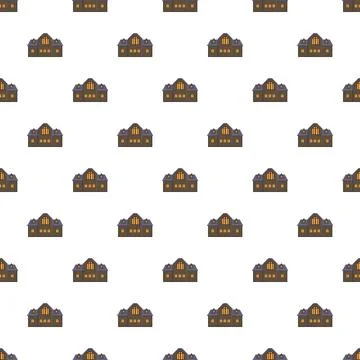 Repeating pattern with illuminated windows in classic buildings Stock Illustration