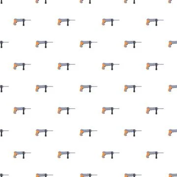 Repeating pattern of impact drills on a white background Illustrazione stock
