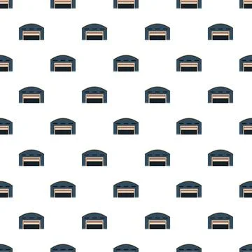Repeating pattern of industrial warehouse buildings Stock Illustration
