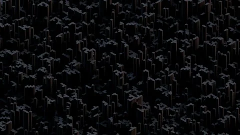 A repeating pattern of interconnected dark blocks forming an abstract urban land Stock Footage 340237865