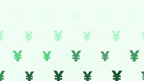 A repeating pattern of Japanese Yen currency symbols arranged in horizontal.. Stock Footage 346794273