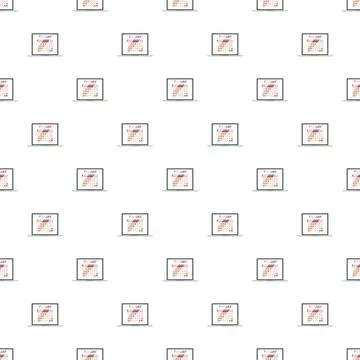 Repeating pattern laptop showing calendar with payday reminder Stock Illustration