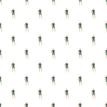 Repeating pattern of male athlete holding rugby ball Illustrazione stock