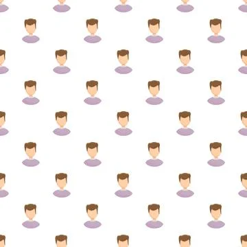 Repeating pattern with male avatar user icons Stock Illustration