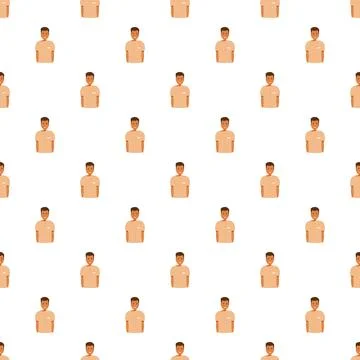 Repeating pattern of male avatars on plain background Illustrazione stock