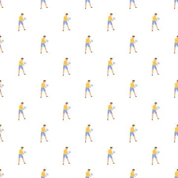 Repeating pattern of male volleyball players playing game 스톡 일러스트