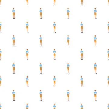 Repeating pattern of man holding earth globe Stock Illustration