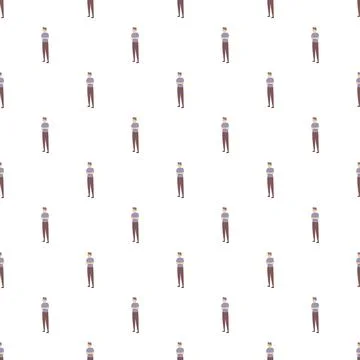 Repeating pattern with man standing arms crossed Stock Illustration