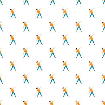 Repeating pattern of man stretching side bend exercise Stock Illustration
