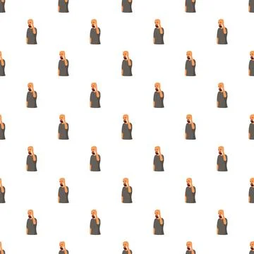 Repeating pattern of man talking on mobile phone Stock Illustration