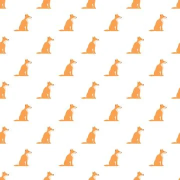Repeating pattern with many sitting foxes illustration 스톡 일러스트