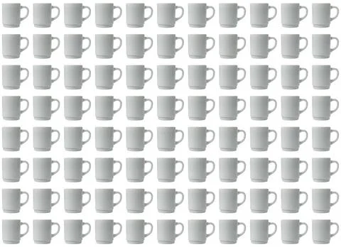 Repeating pattern of many white cups repeating pattern of new many white c... Stock Photos