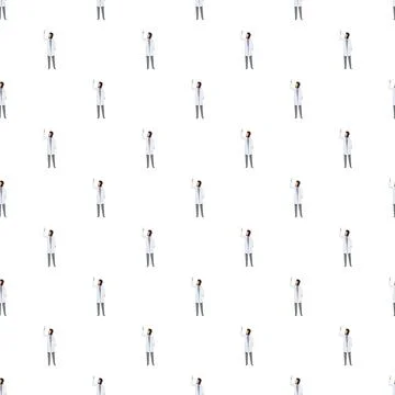 Repeating pattern of medical professional holding test tube Stockillustratie
