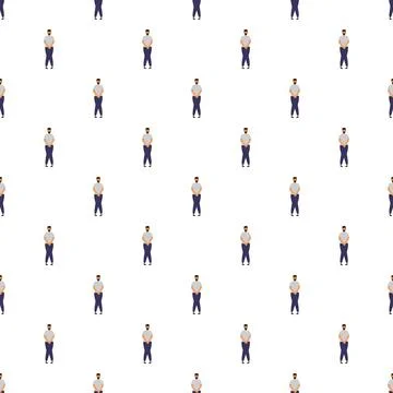 Repeating pattern of men character flat illustration 스톡 일러스트