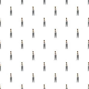 Repeating pattern of men with crossed arms Stock Illustration