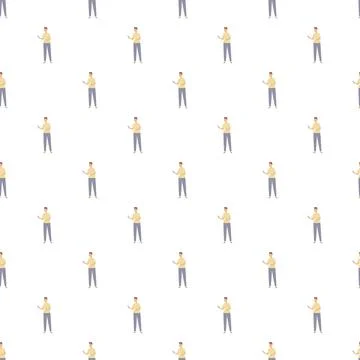 Repeating pattern of men holding and using smartphones Illustrazione stock