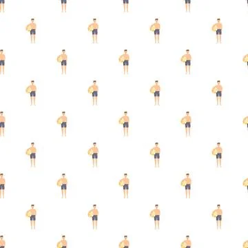 Repeating pattern of men holding beach ball Stock Illustration