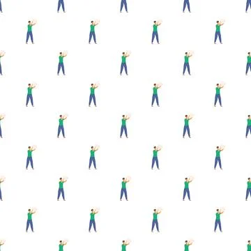 Repeating pattern of men holding light bulb idea Stock Illustration