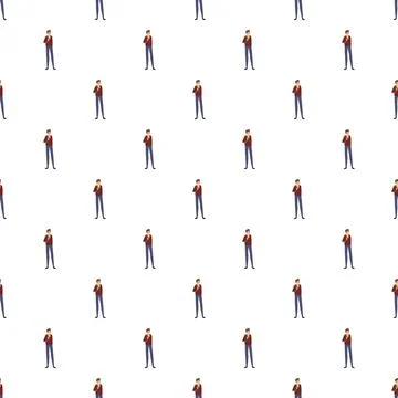 Repeating pattern of men reading small book Stock Illustration
