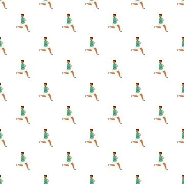 Repeating pattern of men running for fitness background Illustrazione stock