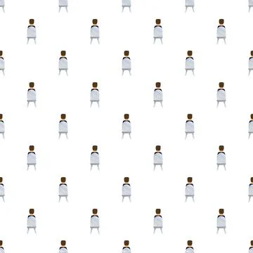 Repeating pattern of men sitting on chairs from back Illustrazione stock