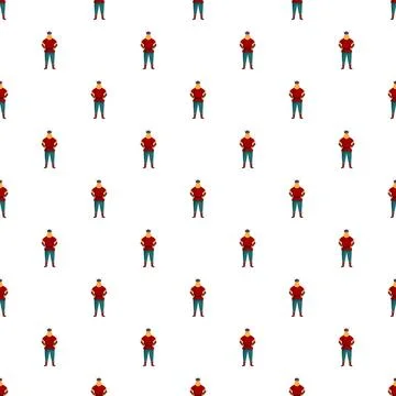 Repeating pattern of men standing with hands on hips Stock Illustration