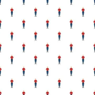Repeating pattern of men standing on white background 스톡 일러스트