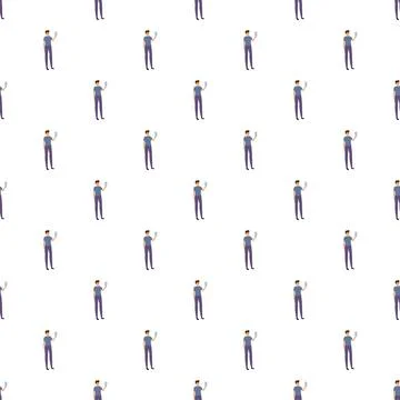 Repeating pattern of men using mobile phones 스톡 일러스트