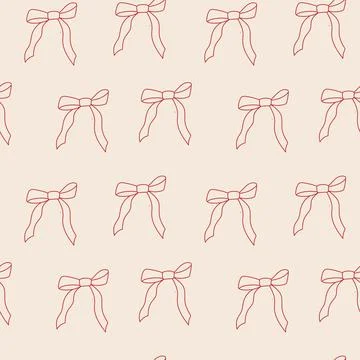 Repeating pattern of minimalist bows on a light background for fabric design Stock Illustration