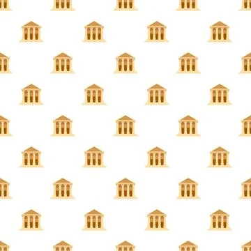 Repeating pattern of an old building illustration with pillars Illustrazione stock