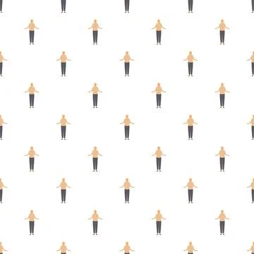 Repeating pattern of an old man with arms outstretched Stock Illustration