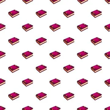 Repeating pattern of an old spell book with a mystical clasp Illustrazione stock