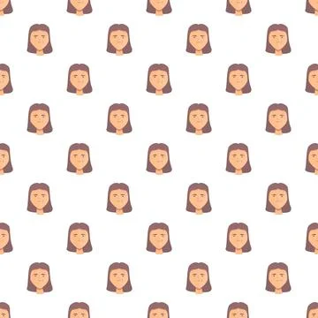 Repeating pattern of an old woman avatar face イラスト素材