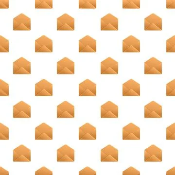 Repeating pattern of open brown envelopes on a white background イラスト素材