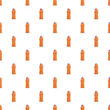 Repeating pattern of orange bleach bottles cleaning supplies Stock Illustration