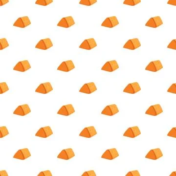 Repeating pattern of orange cheese triangle pieces Stock Illustration