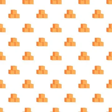 Repeating pattern of orange shipping box cubes Stock Illustration