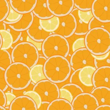 Repeating pattern of oranges and lemons Stock Illustration