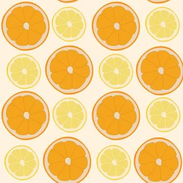Repeating pattern of oranges and lemons Stock Illustration