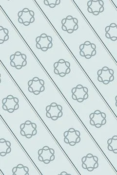 A repeating pattern of outlined interlocking rosettes and diagonal bands cr.. イラスト素材
